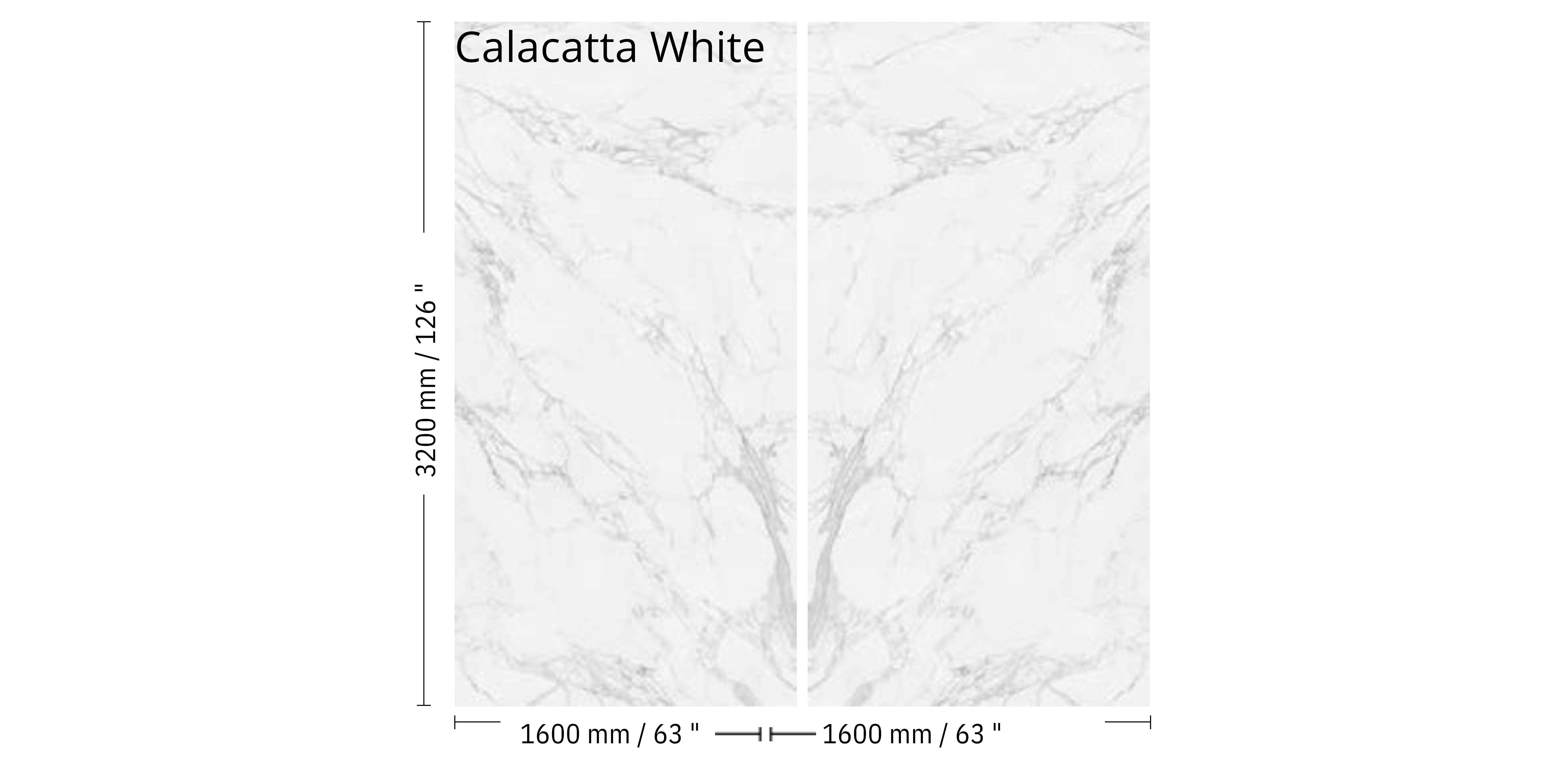 Calacatta White - zrkadlenie